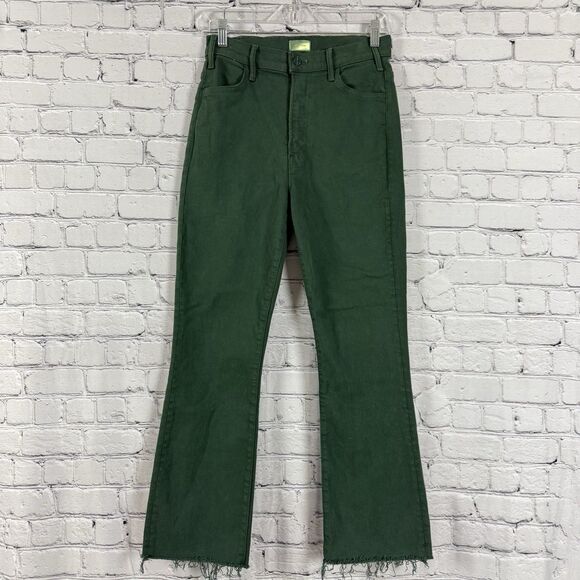 Mother The Hustler Ankle Fray Jeans Second Chance High Rise Black Forest Size 28 - Picture 4 of 16